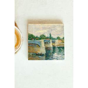 Juego de Posavasos de Piedra de la Serie Vincent Van Gogh, Diseño Cuadrado de 2 Piezas para Regalo Empresarial o Promocional - Product Image 1