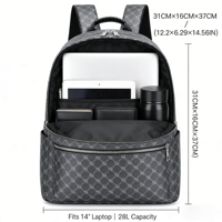 Sac à dos vintage personnalisé avec logo monogramme pour hommes et femmes - Sac à dos de voyage en cuir PU imperméable, sac pour ordinateur portable professionnel avec grande capacité
