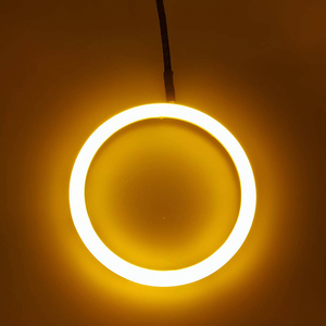 Populaire 80MM Full Circle <span class=keywords><strong>Halo</strong></span> Anneaux Blanc Et Ambre Double Couleur Angel Eye Led 4 Anneaux Pour BMW Dodge - Product Image 5