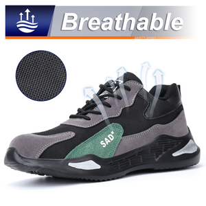 JIANKUN, zapatos de seguridad de cuero de gamuza de estilo deportivo Unisex, antideslizantes, resistentes al desgaste, zapatos de trabajo industriales de protección antiimpacto - Product Image 2