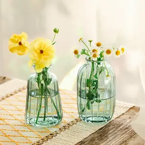 花のための花瓶の高品質の家庭用花ガラスセットカスタム吹きガラス花瓶