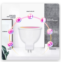 Lámpara inteligente focos inteligentes MR16 foco GU10 rgbw 5W habitación luz LED WiFi altavoz bombilla RGB dormitorio lámpara Fácil instalación