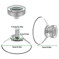 Vente en gros transfrontalière : Ventouse puissante de 5 cm, crochet en plastique transparent détachable, tige à vis M4 en PVC, patin antidérapant pour la maison