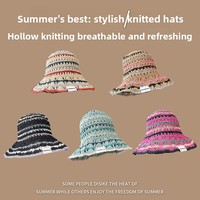 Chapeau Bob Femme en Papyrus Tressé Floral Léger Respirant Anti-UV Flatterant pour le Visage Sports de Plein Air Shopping Été