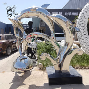 BLVE extérieur jardin métal moulé Dolphis fontaine Statue grandeur nature Bronze dauphin Sculpture fontaine - Product Image 5