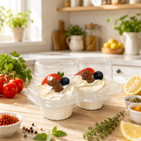 Bol jetable rond en PET de 320 ml de qualité alimentaire avec couvercle, transparent, pour crème glacée à la mangue et gâteaux, personnalisable avec logo