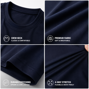 T-Shirt da <span class=keywords><strong>Uomo</strong></span> in Cotone Doppio Mercerizzato, Sensazione Setosa Premium, Manica Corta, Collo Rotondo, Vestibilità Slim, Maglietta Base di Lusso, Traspirante e Resistente - Product Image 2