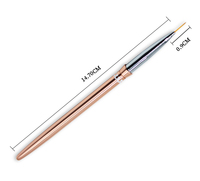 Pinceau à ongles Gelsky avec logo personnalisé, rose gold, pinceaux métalliques pour nail art, outil pour nail art, pinceau en nylon acrylique