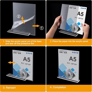 Trong suốt <span class=keywords><strong>Acrylic</strong></span> dấu hiệu chủ thân thiện với môi bên chèn dấu hiệu chủ sở hữu đẩy kéo <span class=keywords><strong>Acrylic</strong></span> hiển thị đứng rõ ràng quảng cáo kệ - Product Image 2