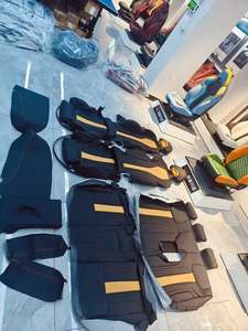 Fundas de Cuero para Asientos Delanteros y Traseros YLA, Negras y Amarillas con Fondo Amarillo, para BMW y <span class=keywords><strong>Audi</strong></span> - Product Image 6