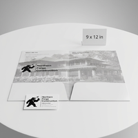 Carpeta de Presentación de Documentos Impresa, Tamaño A4, Papel Cartón, Carpeta Expandible, Blanca, con Logotipo en Dorado