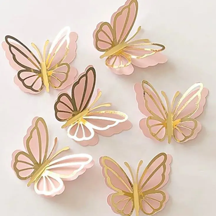 Decoración de Pastel de mariposa, inserto de pastel de día de hada para niña, tarjeta de inserción de mesa de postre