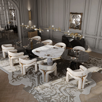 Table à manger modulaire en marbre noir de qualité supérieure pour la maison, le salon, la villa, l'appartement, les hôtels