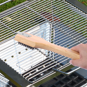 Bền đa chức năng BBQ làm sạch bàn chải với gỗ dài xử lý an toàn hộ gia đình nướng công cụ nhà Máy Giá - Product Image 6