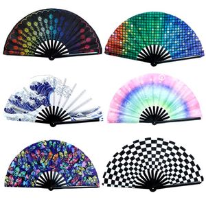 Abanico Plegable Grande de Plástico con Temática Deportiva para Mujer, Diseños Publicitarios de Ángeles, Logotipo Personalizable en Color para Festivales, Fiestas y Uso Artesanal - Product Image 1