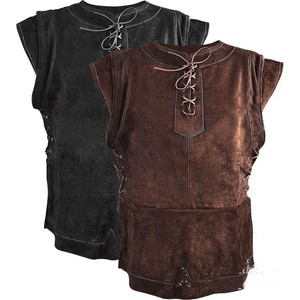 Costume d'archer médiéval pour adulte, armure de poitrine et tenue LARP en daim, veste de costume pour homme, haut d'<span class=keywords><strong>Halloween</strong></span> - Product Image 1