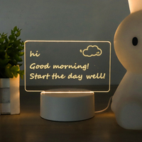 Lampe de table en acrylique avec alimentation USB, veilleuse créative LED, cadeau de décoration pour enfants et amis, fonctionnant sur batterie