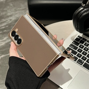 Funda de teléfono móvil con patrón de fibra de carbono de negocios para Samsung <span class=keywords><strong>Z</strong></span> Fold 4 5 6, funda protectora trasera ultrafina sin bordes para PC dura - Product Image 4