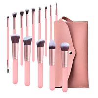 Ensemble de pinceaux de maquillage professionnels OEM 14 pièces, pinceaux vegan pour les yeux, pinceaux pour le fond de teint, ensemble de pinceaux cosmétiques