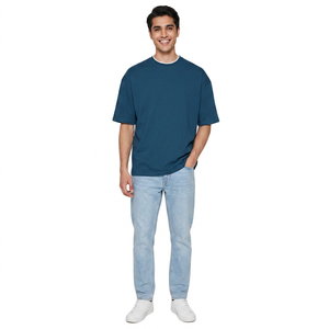Camiseta Extra Grande para Hombre, 100% Algodón, 300GSM, Cuello Redondo, Personalizable, Lisa, Manga Corta, Material de Poliéster y Algodón Pesado - Product Image 1