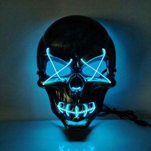 Masque d'Halloween LED 10 couleurs en plastique, motif Grimace Zombie Squelette Terrifiant, pour Fêtes à thème Frozen - Product Image 6