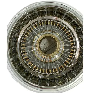 Rueda de alambre cromada Syck Lowrider 13X7 Reverse 72 Cross Spokes con 3 barras y radios desmontables - Product Image 6