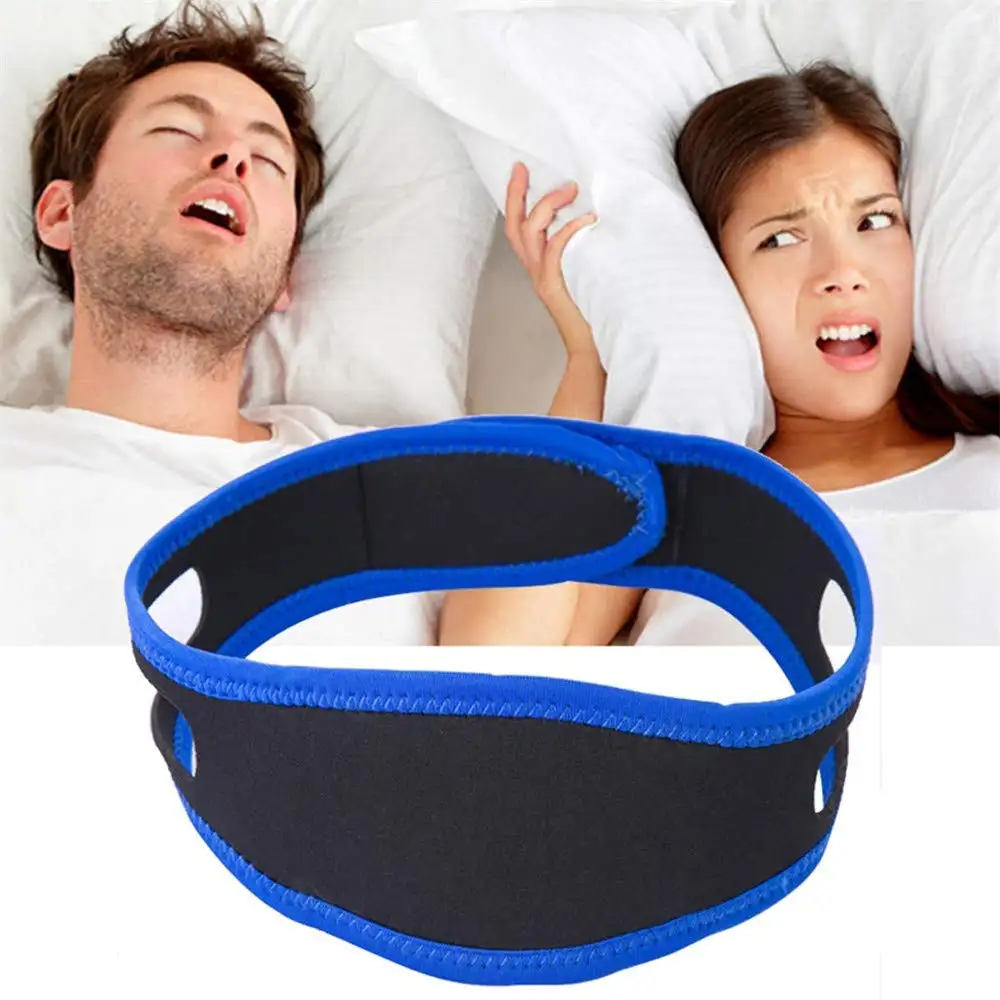 Anti snore sleep deep guard stopper aid device adjustable chin strap