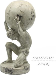 Statuetta Scultura Lukitas Atlas che Sostiene la Terra, Ornamento Creativo per Casa, Ufficio, Soggiorno - Product Image 3