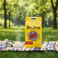 Sac de rangement en PE robuste pour riz, résistant à l'humidité, avec soufflet latéral, sac oreiller alimentaire, emballage OEM avec scellage thermique et logo personnalisé