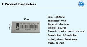 Tùy Chỉnh Tự Dính Logo Sticker Kim Loại Nhôm Tài Sản Tag Mã Vạch Nhãn - Product Image 6