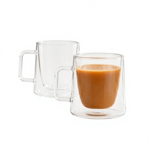 Tasse en verre borosilicate double paroi de 200 ml, faite à la main, sans plomb, isolée, pour café, thé, latte, expresso, réutilisable, en gros - Product Image 2