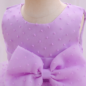 Robe Tutu Violette pour Bébé Fille, Robe de Demoiselle d'Honneur sans Bretelles Coupe A-Line avec Nœuds, Style Princesse, Robe de Célébration 100 Jours - Product Image 2