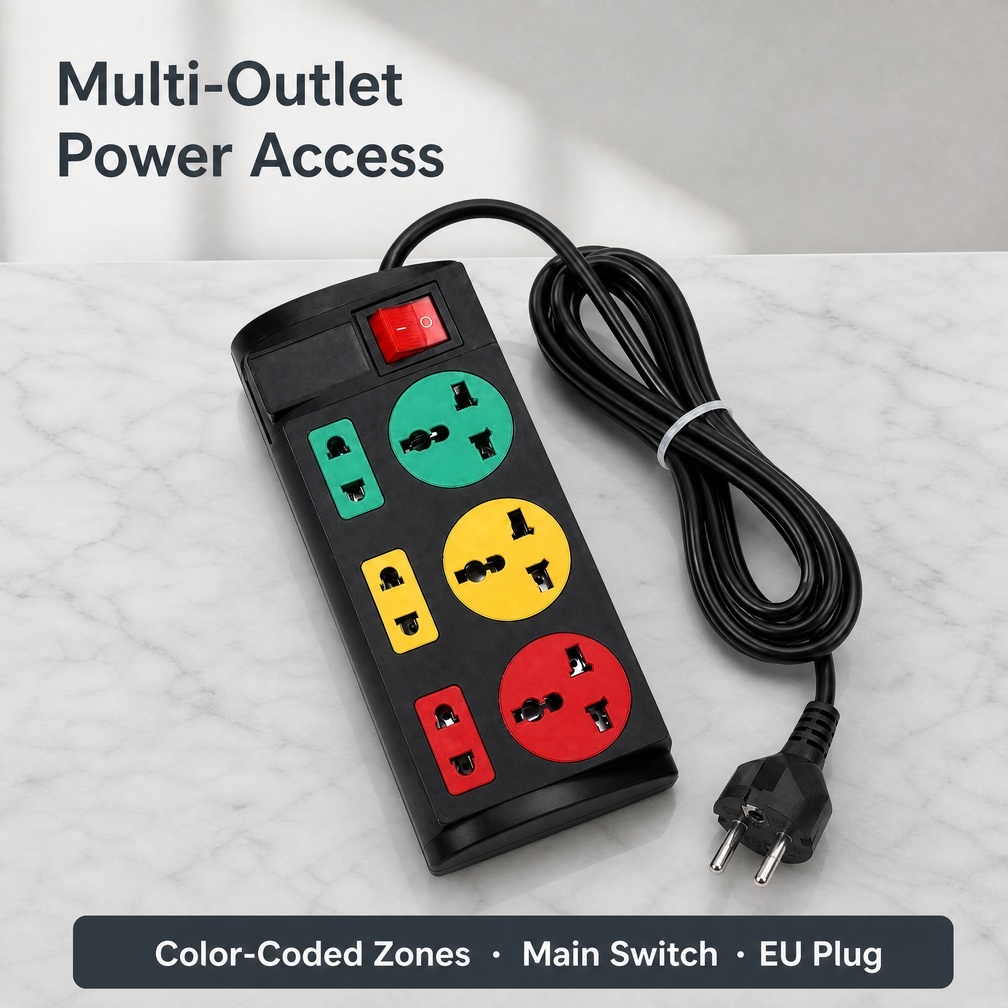 Home-use Extension Socket with Switch 6 Outlets 2m 3 USB Charging Port European Standard New Total Control Switch Socket · image 6