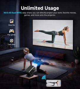 Projecteur intelligent portable Android 13 avec écran de reconnaissance automatique LED 2K, 750 lumens, haut-parleurs intégrés pour la diffusion de films - Product Image 3