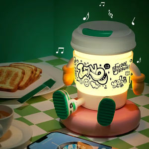 Iluminación creativa Luz de escritorio Decoración de habitación de cama Lámpara de mesa Taza con patas Teléfono Sostiene mesita de noche Linda luz de noche para niños - Product Image 5