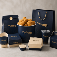 Scatola Ecologica in Carta per Pollo Fritto, Borsa da Asporto Personalizzata, Imballaggio per Fast Food, Produzione OEM