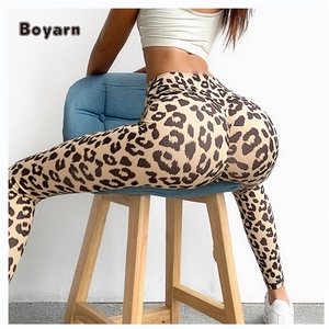 Boyarn Leggings de sport pour femmes imprimé léopard Fitness pantalon séchage rapide respirant taille haute hanche levage Jogging Leggings - Product Image 1