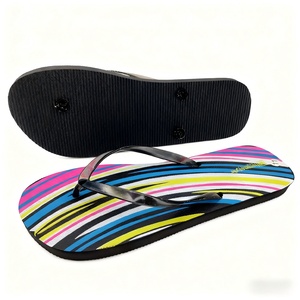 Sandalias de Playa Casuales de Verano para Mujer, con Rayas Vibrantes y Brillantes, Material Ecológico, Fabricante al por Mayor - Product Image 2