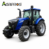 Tracteur agricole 4x4 de 200 CV avec boîte de vitesses Power Shuttle 24+24, cabine climatisée, réservoir de 380 L, attelage rapide Cat.3 pour travaux sur le terrain
