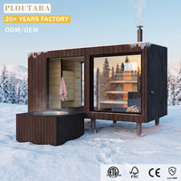 Sauna extérieur électrique Ploutara 185F avec piscine froide intégrée pour thérapie par contraste, système modulaire préfabriqué ETL CE