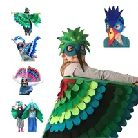 Kinder flügel maske Set Halloween Kostüm Party Flugsaurier Cosplay Kostüm Pfauenfeder Kleidung Schmetterling Flügel Sets