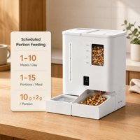 Distributeur intelligent de nourriture et d'eau pour animaux de compagnie avec caméra HD 2K, grande capacité, contrôle à distance Wi-Fi, deux en un