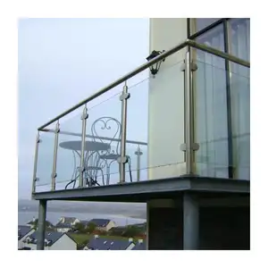 中国广州不锈钢阳台护栏柱楼梯栏杆/玻璃固定柱/栏杆