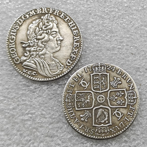 1724 Royaume-Uni 1 shilling - George I (2e buste) Pièces commémoratives de style antique, cadeaux, décoration intérieure - Product Image 1
