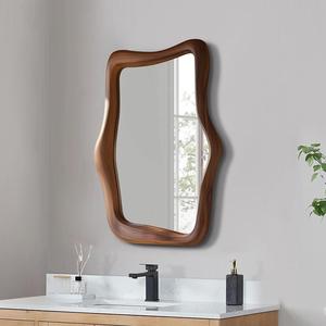 Mỹ Phong Cách Pháp-Phong Cách Trung Cổ Retro Phòng Tắm Mặc Quần Áo Gương Hình Dạng Người Ngoài Hành Tinh Gỗ Rắn Khung Cho Phòng Khách - Product Image 2