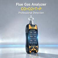 Analyseur de gaz de combustion portable Eranntex CO+O2+T+P avec certification CE/ATEX, détecteur de fuite de gaz 6 en 1 à pompe d'aspiration manuelle