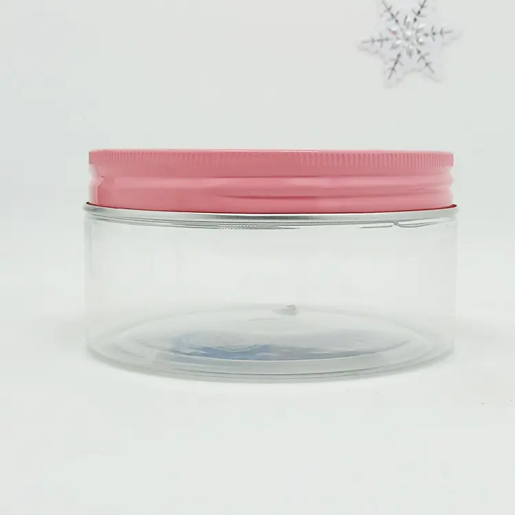 Vuoto contenitore di alimento di plastica PET jar 250 ml cosmetici vasetti di crema 250g pet trasparente 68 calibro PP cap 8oz vaso di plastica