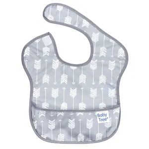 Desain baru kustom warna-warni pencetakan EVA celemek liur bayi cocok untuk bayi usia 1-3