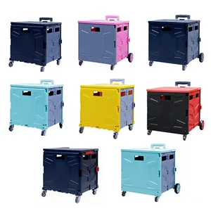 Vente en gros 6 roues grimpantes en plastique mini pliable nouveau design portable pliable en plastique caddie avec roues