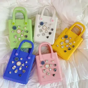 2023 Amazon Fashion EVA new Jelly bag DIY hole bag lovely beach holiday travel ladies handbag Mini cave bag